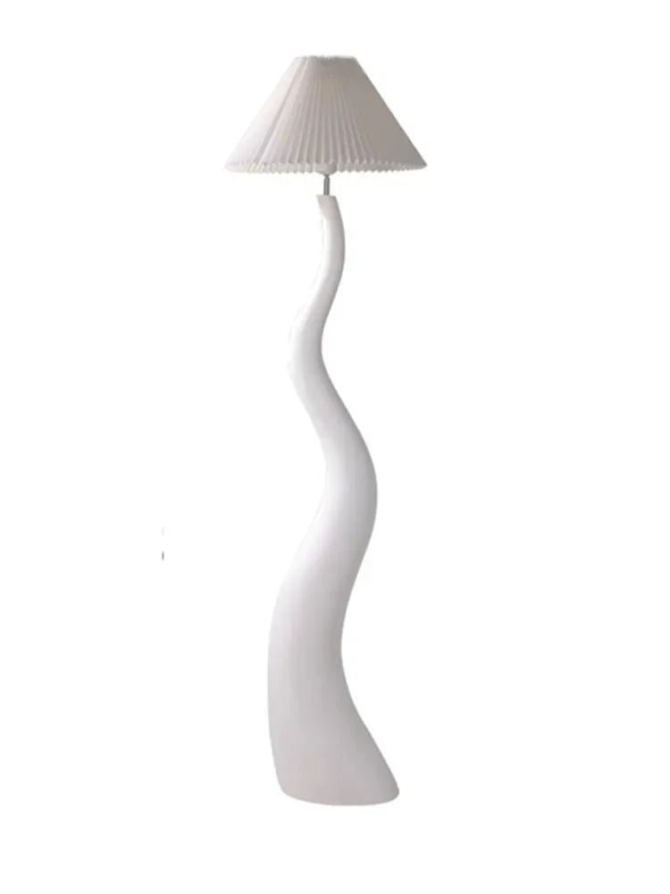 DecorBites™ Cream Resin Floor Lamp LED E27 for Stylish Living Room Decor & Lighting