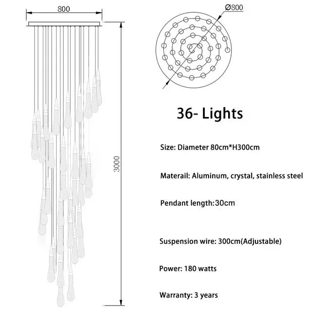 DecorBites™ Crystal LED Chandelier: Elegant Lighting for Home, Restaurant, and Bar