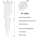 DecorBites™ Crystal LED Chandelier: Modern Art Pendant Light for Restaurant, Bar, Staircase & Loft