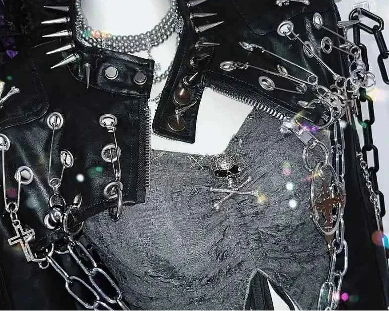 Gothic Lolita Streetwear Y2K Spike Jacket