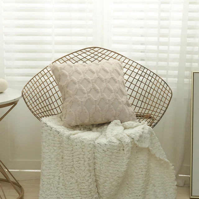 DecorBites™ Embroidered Diamond Cushion Cover for Modern Living Room Decor