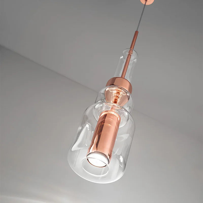 DecorBites™ Cylindrical Glass Pendant Light: Modern, Nordic Design for Living Room, Restaurant, Kitchen