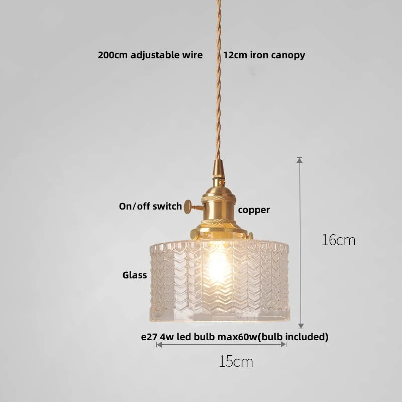 DecorBites™ Green Glass LED Pendant Light: Nordic Modern Hanging Lamp for Dining & Bedroom