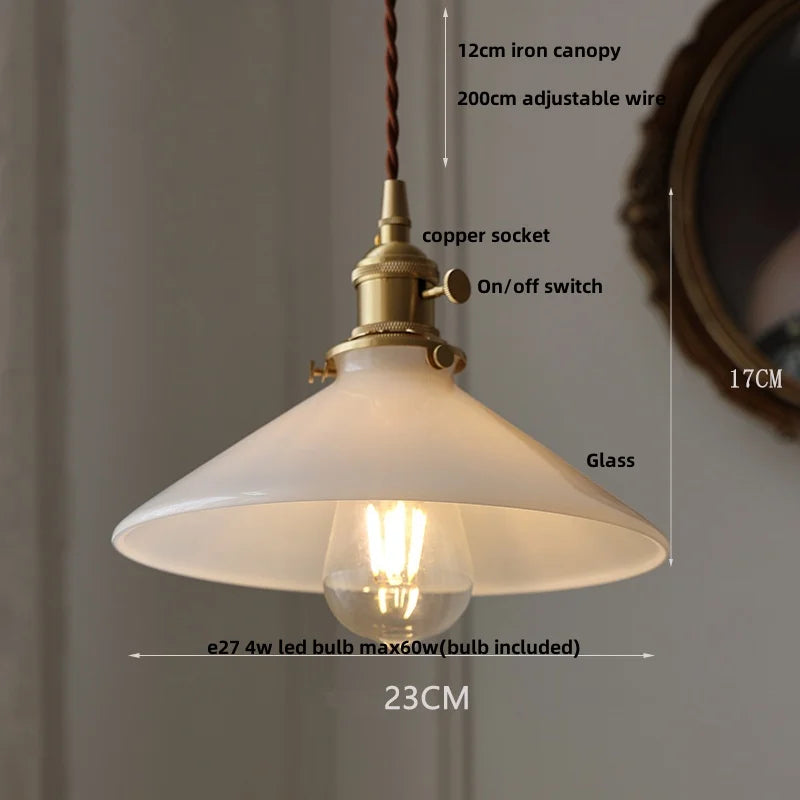 DecorBites™ Glass LED Pendant Light Fixture Knob Switch Nordic Modern Hanging Lamp