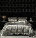 DecorBites™ Luxe Brocade Jacquard Bedding Set with Egyptian Cotton & Embroidery