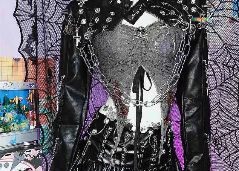 Gothic Lolita Streetwear Y2K Spike Jacket