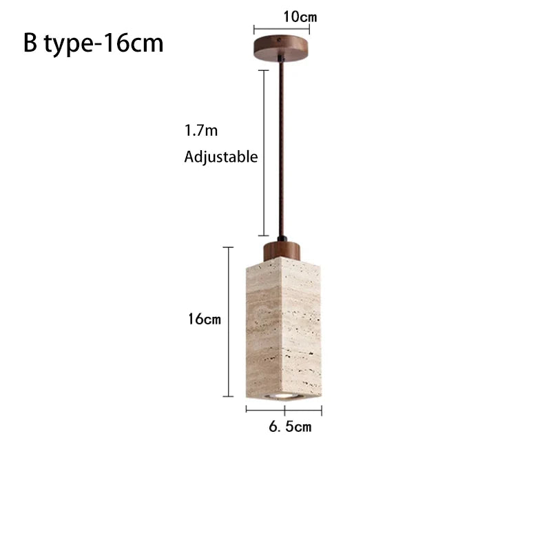 DecorBites™ Japanese Style Yellow Stone Pendant Lamp for Bedroom, Restaurant, and Bar