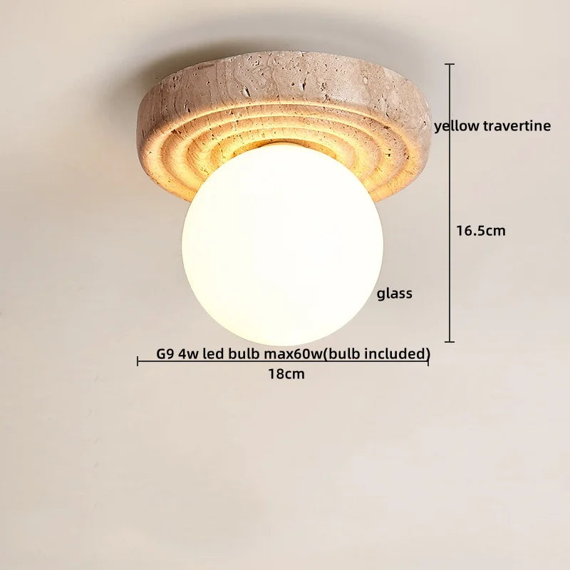 DecorBites™ LED Ceiling Lamp Yellow Travertine - Nordic Acrylic Light for Living Room