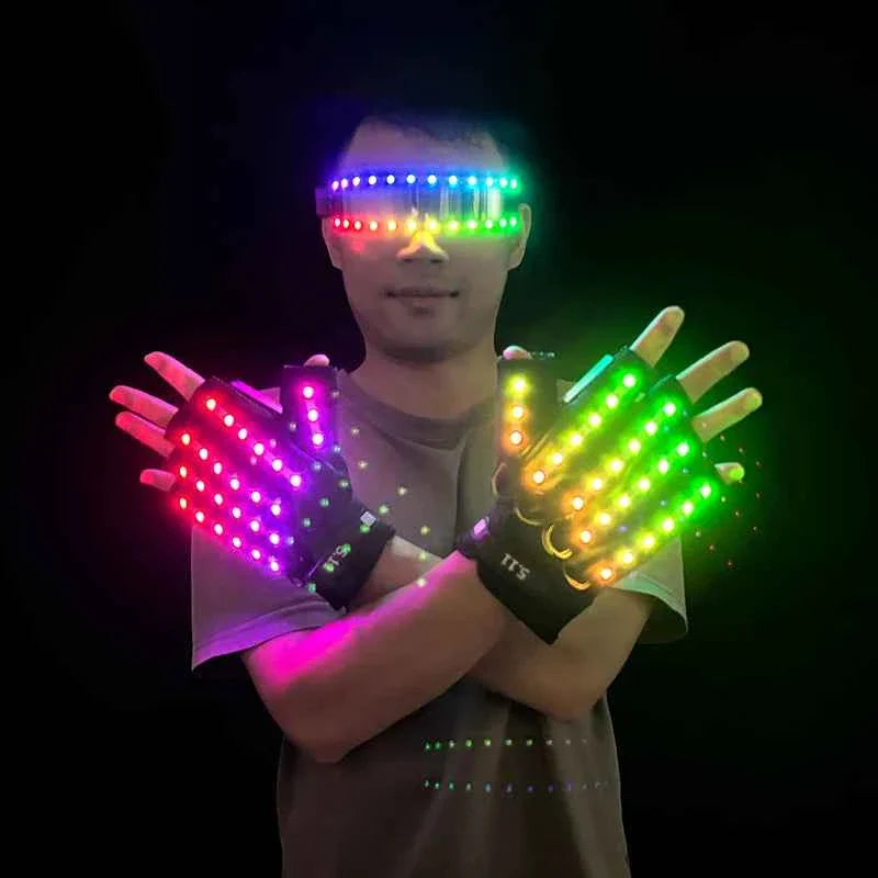 Cyberpunk Futuristic Luminous Rave Goggles LED glowing glasses Accessories