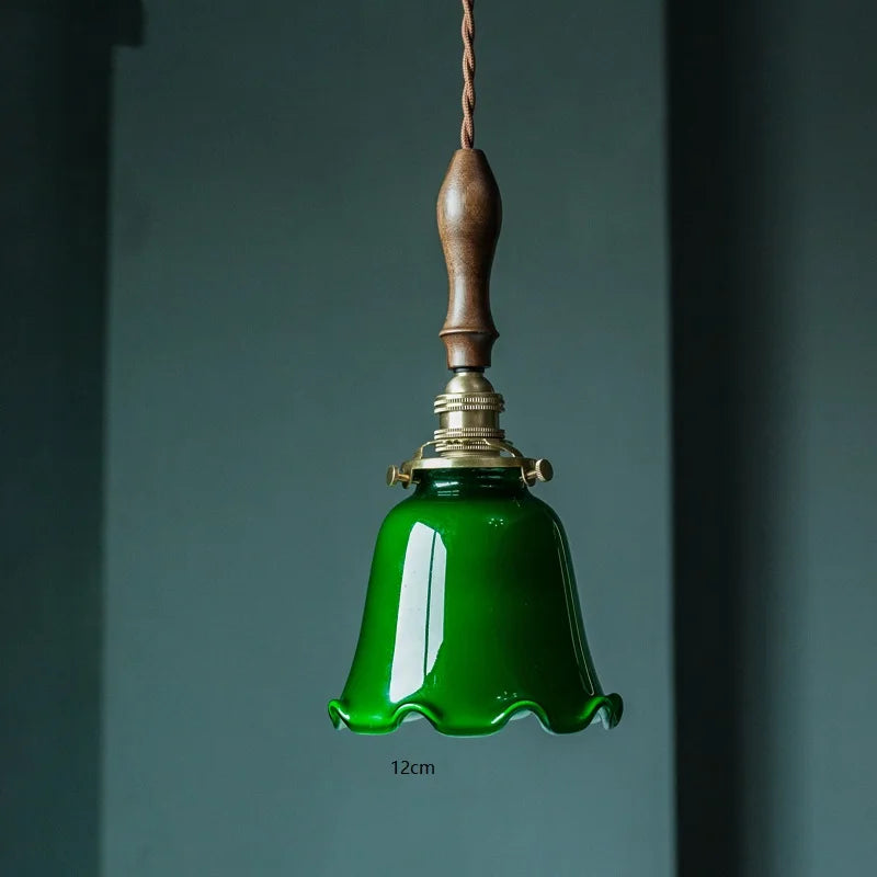 DecorBites™ Green Glass LED Pendant Light for Home, Restaurant, Bar, and Loft Style Decor.