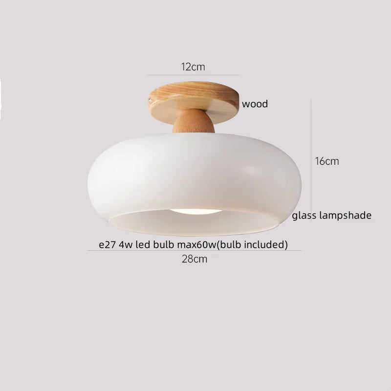 DecorBites™ Glass Copper LED Ceiling Light Fixture for Home Decor Porch Hallway Room