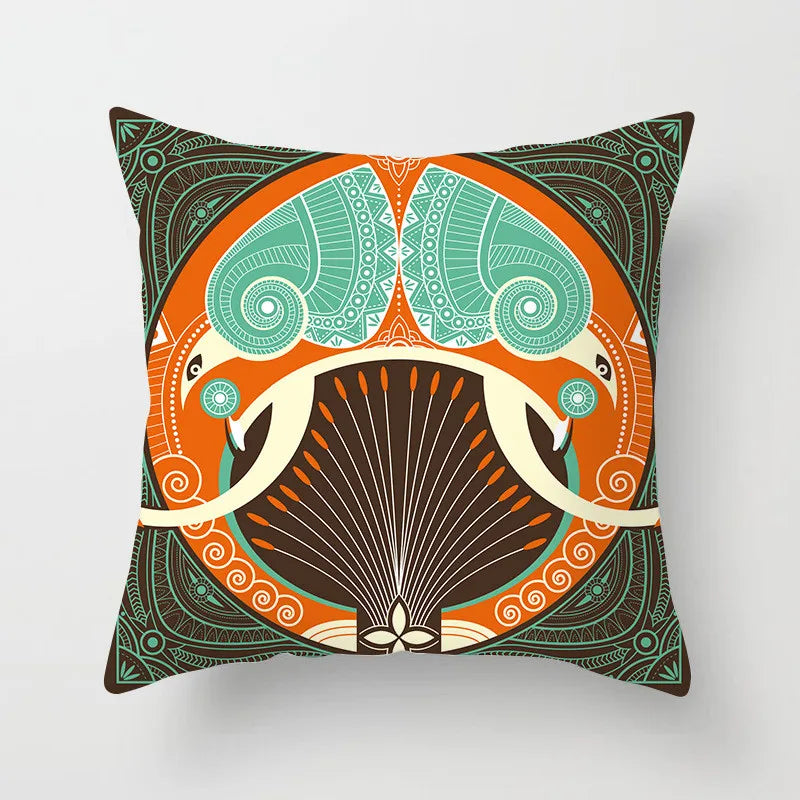 DecorBites™ Geometric Square Pillowcase Ethnic Retro Sofa Pillow Cover 45x45cm Home Decor