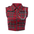 Women Plaid Punk Streetwear Zipper Sweatshirt