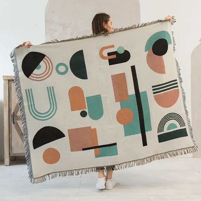 DecorBites™ Double-sided Ethnic Tapestry Sofa Blanket