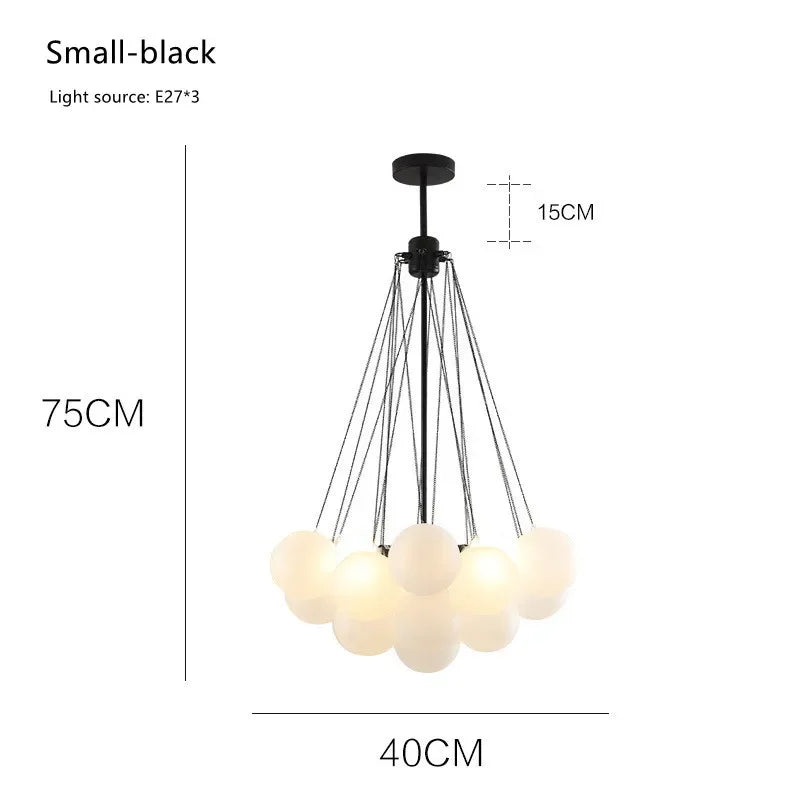 DecorBites™ Glass Ball LED Chandelier Pendant - Modern Hanging Light Fixture for Dining Room