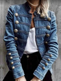 Vintage Commuter Denim Slim Fit Double Breasted Jacket