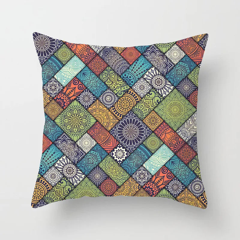 DecorBites™ Geometric Square Pillowcase Ethnic Retro Sofa Pillow Cover 45x45cm Home Decor