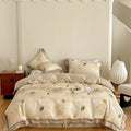 DecorBites™ Egyptian Cotton Bedding Set Queen King Ru Double, Quilt Cover Sheet Pillowcase