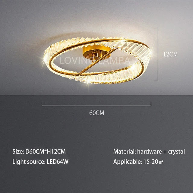 DecorBites™ Crystal Stainless Steel Ceiling Pendant Light for Luxurious Living