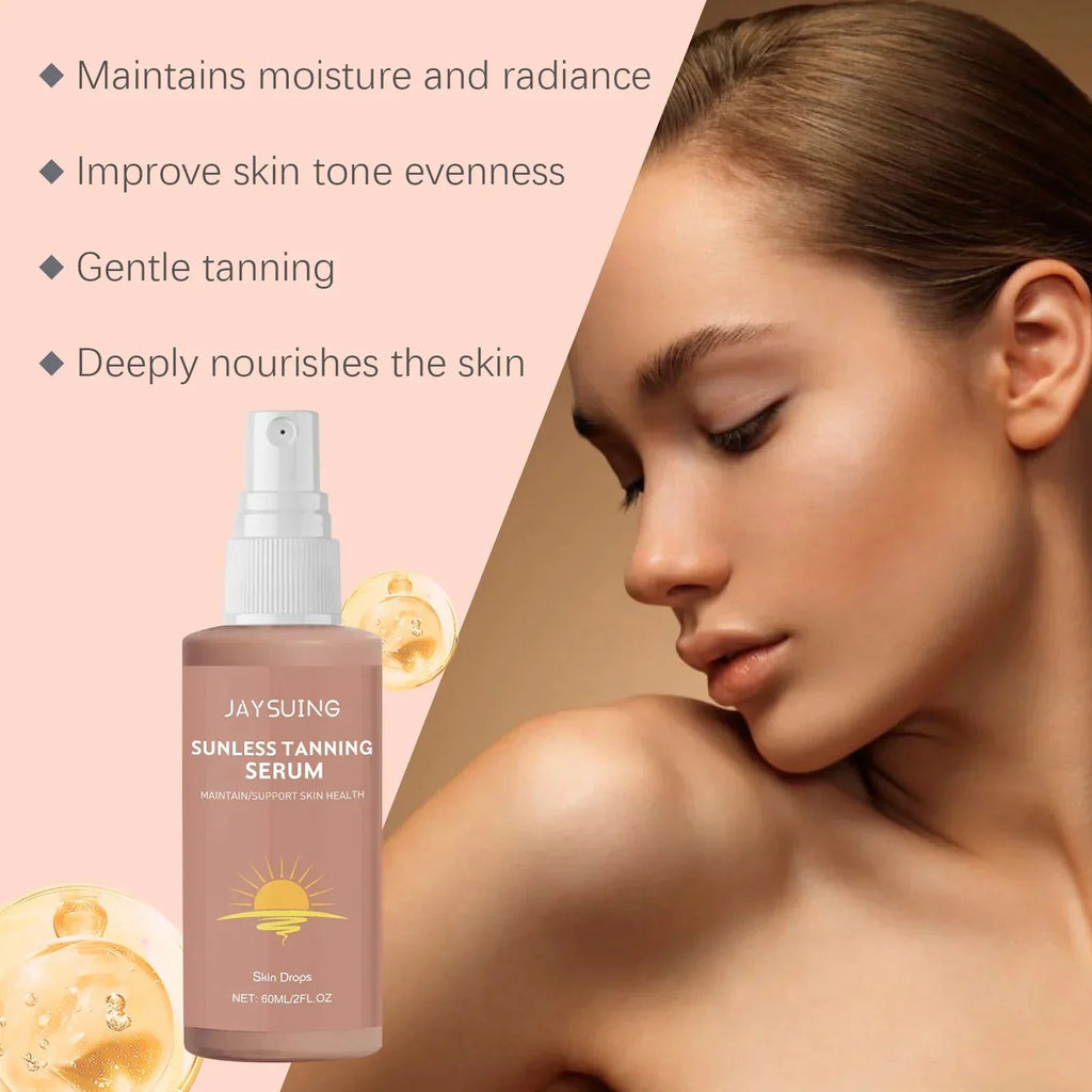 Herbal Self Tanning Essence Spray Sunless Tanning Enhance Skin Melanin Liquid Bronzer Natural Tanner For Body Face Nourishing