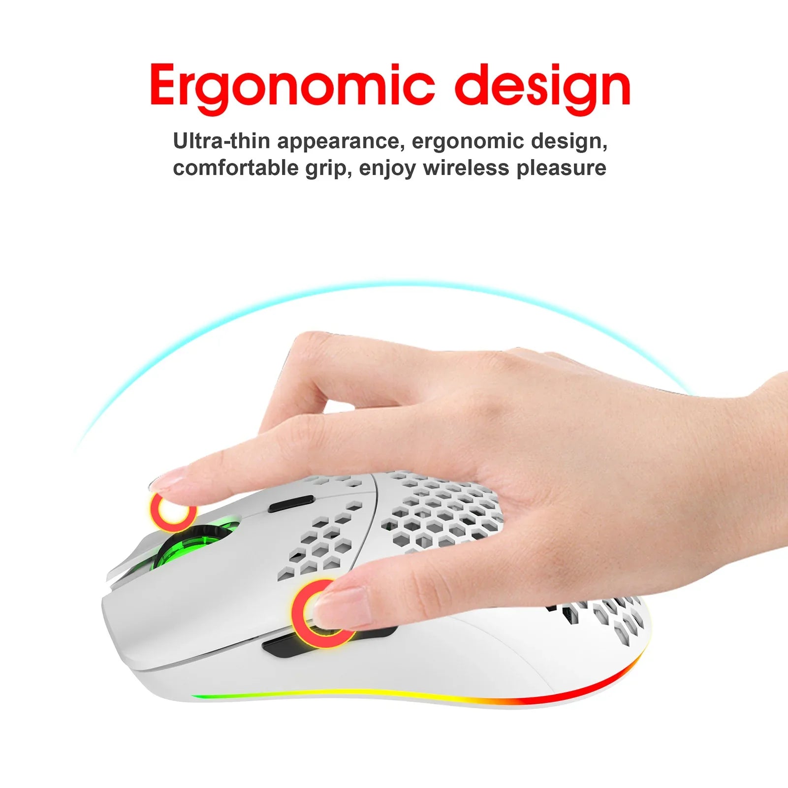 HXSJ T66 RGB 2.4G Wireless Gaming Mouse RGB
