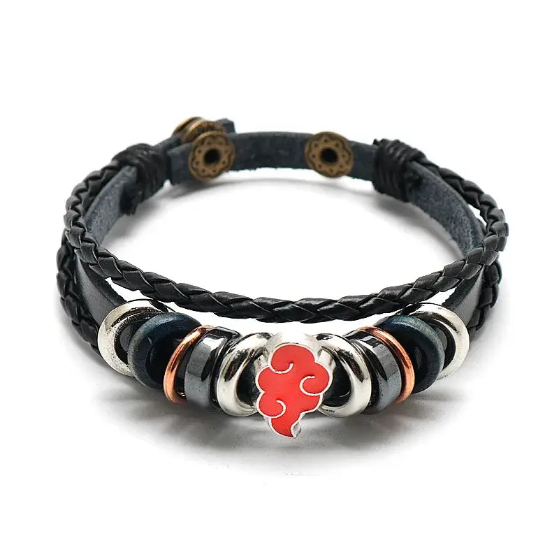 Anime Woven Cowhide Bracelet – Multilayer Buckle Gift