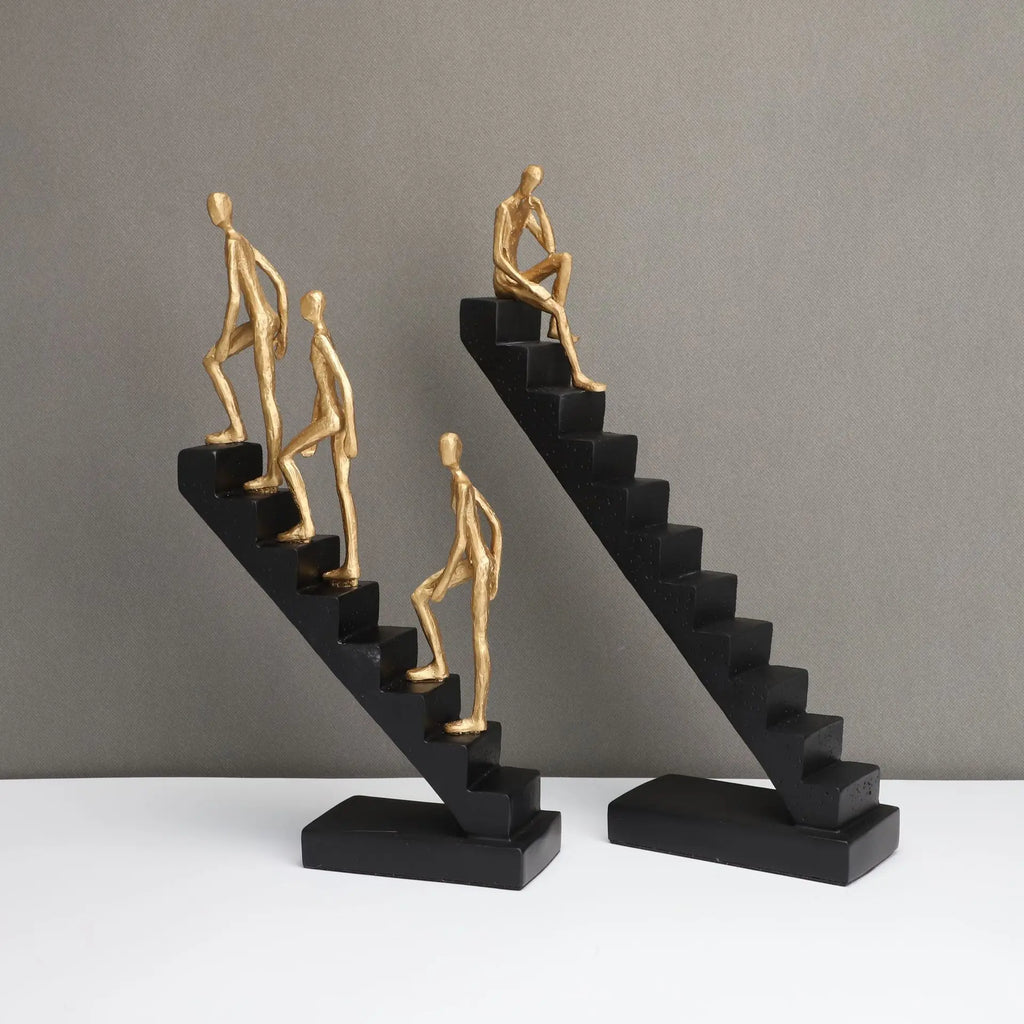 DecorBites™ Golden Man Climber Staircase Abstract Sculpture Home Decor Ornaments