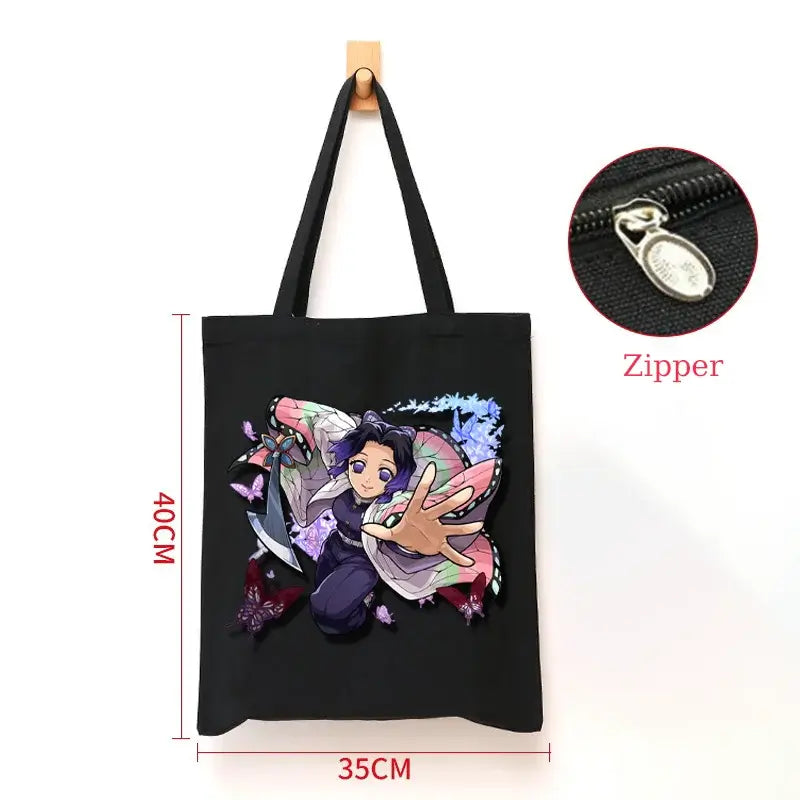 Demon Slayer Canvas Bag: Nezuko & Tanjiro Zipper Tote