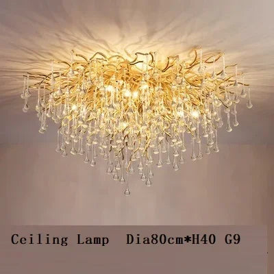 DecorBites™ Gold Chandelier Glass Pendant Lamp for Home Decor - Modern Luxury Lighting