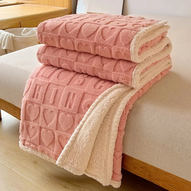 DecorBites™ Heart Shaped Cut Flowers Flannel Fleece Blanket