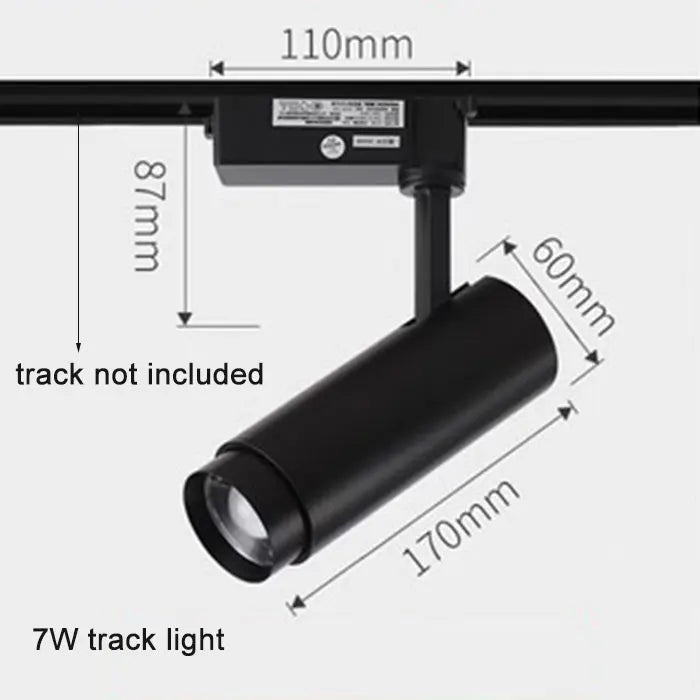 DecorBites™ Adjustable Focus Industrial Black Track Spotlights