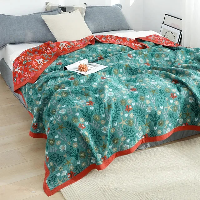 DecorBites™ Cotton Gauze Leisure Blanket - Soft Boho Decor for Beds & Sofas