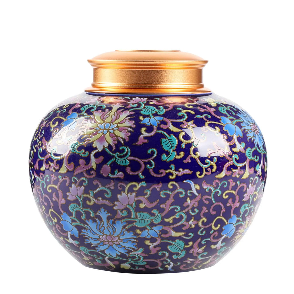 DecorBites™ Enamel Tea Pot Ceramic Storage Jar - Airtight Coffee Container