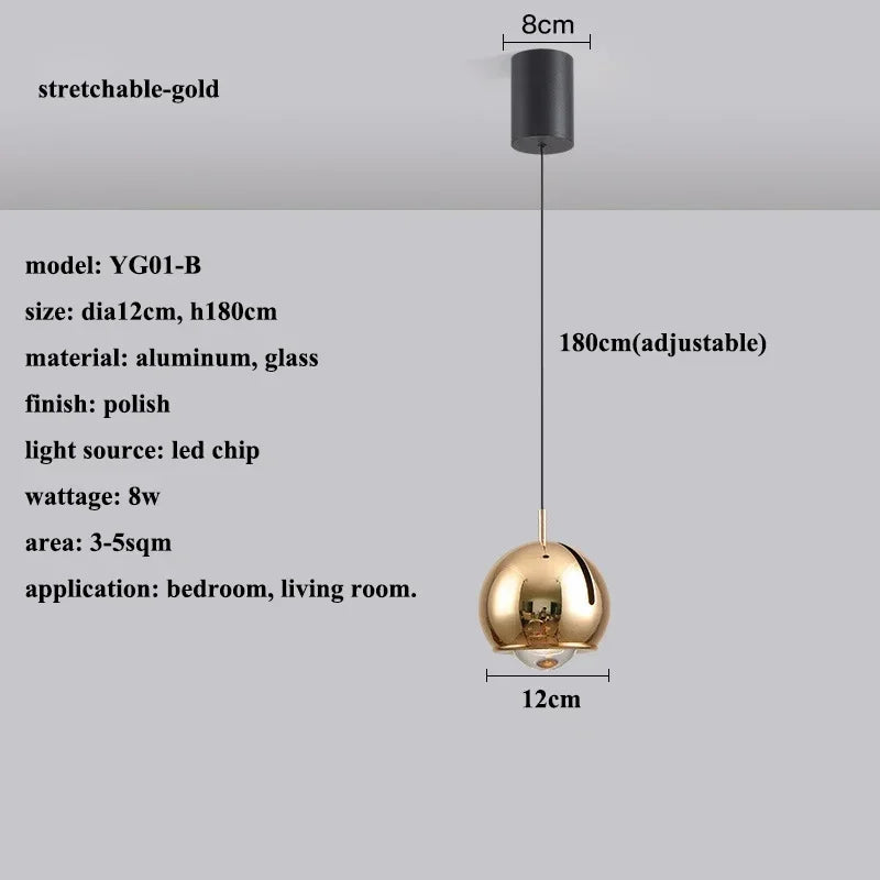 DecorBites™ Adjustable Angle LED Pendant Light: Modern Stretchable Chandelier for Home Decor