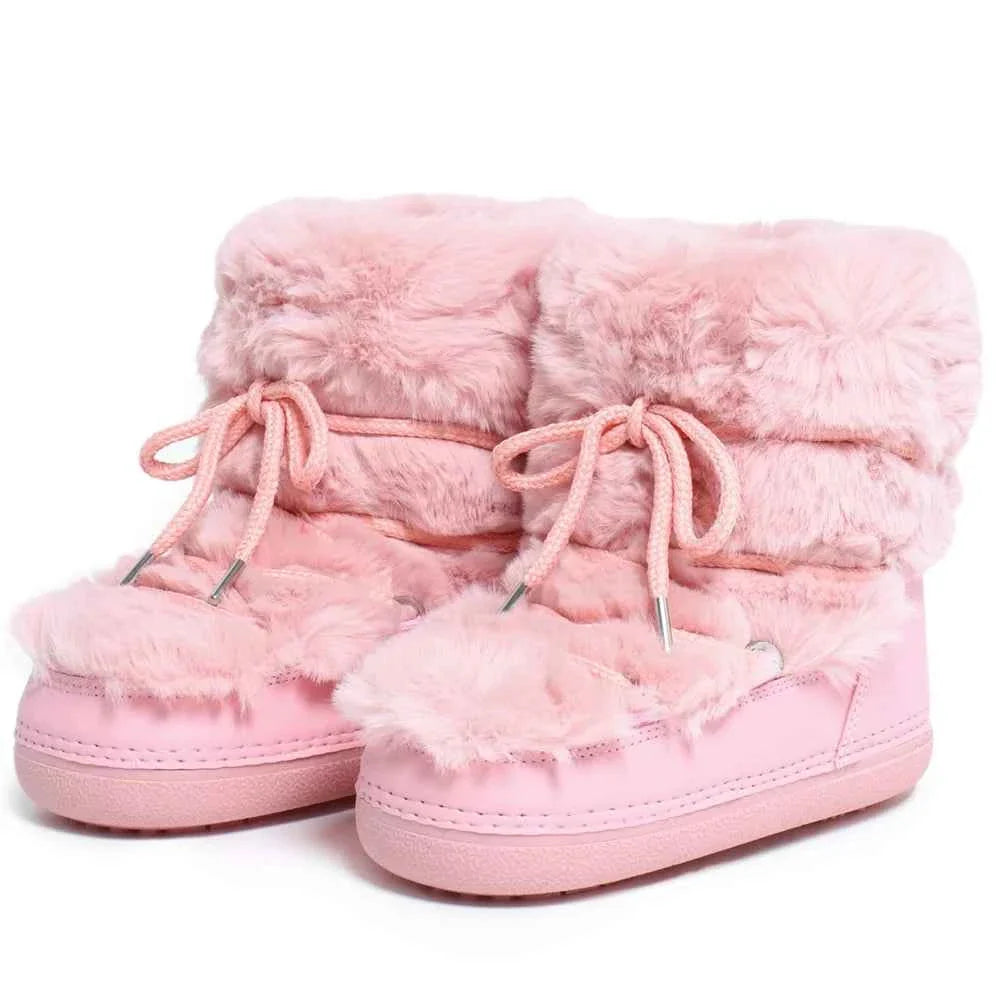 Faux Fox Fur Snow Boots Furry Warm Cotton Boots Female Outdoor Ski Boots