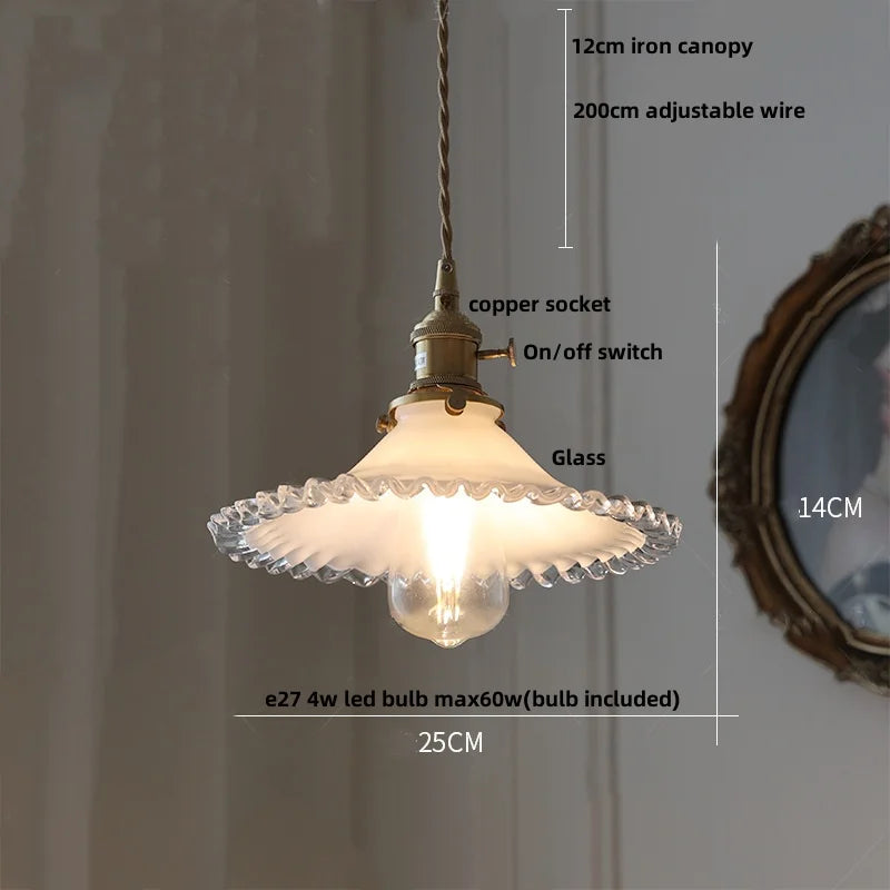 DecorBites™ Glass LED Pendant Light Fixture Knob Switch Nordic Modern Hanging Lamp