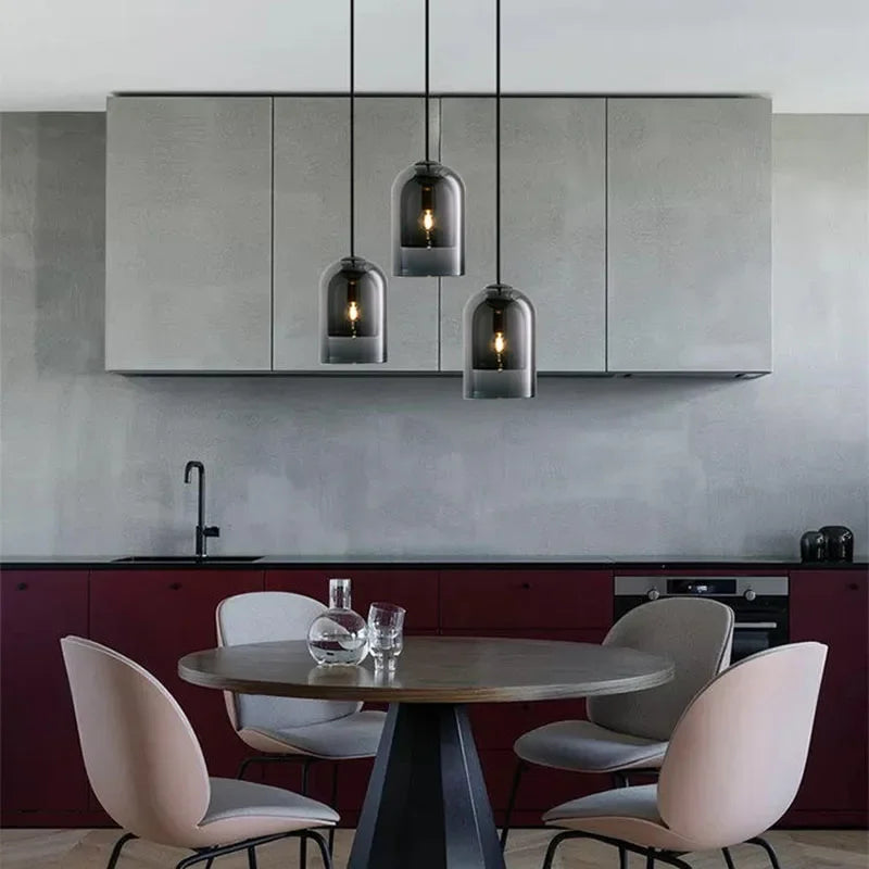 DecorBites™ Glass LED Chandelier: Modern Nordic Design for Bedroom, Dining Room, and Office