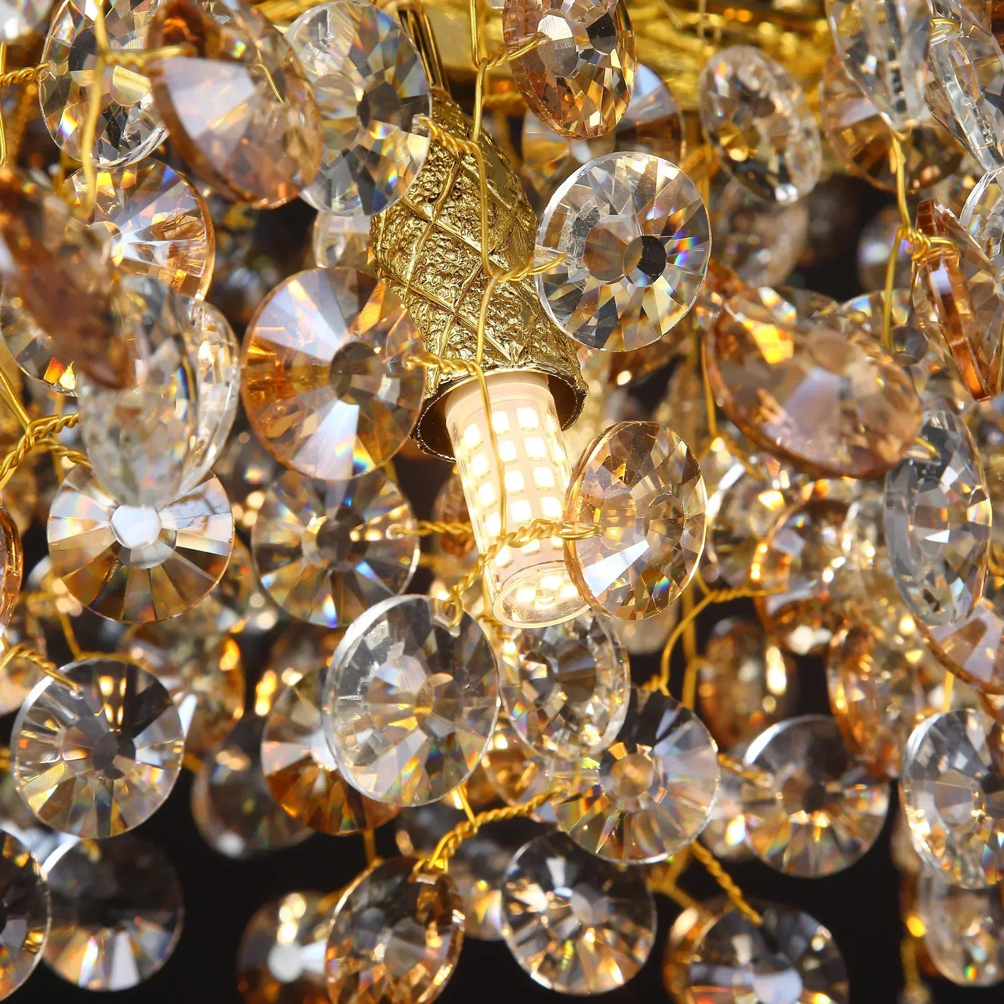DecorBites™ Crystal Sunflower Branch Chandelier: Luxurious Indoor Branch-Shaped Light