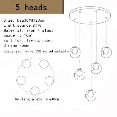 DecorBites™ LED Chandelier: Modern Lighting for Living, Dining, and Staircase Areas