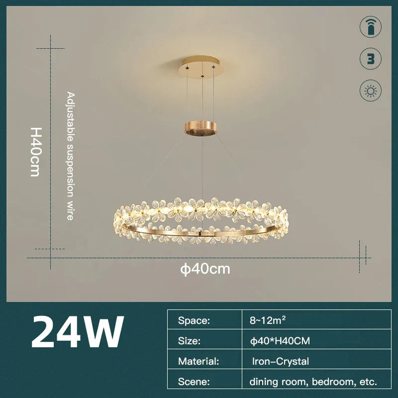 DecorBites™ Crystal LED Chandelier for Home Decor & Luxury Lighting