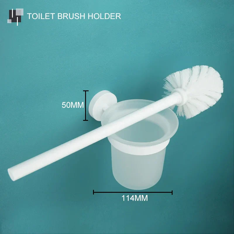 DecorBites™ Bathroom Accessory Set: Towel Rack, Toilet Brush, Paper Holder, Toothbrush Holder, Soap Tray