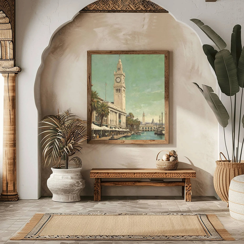 Ferry Building Poster Canvas Artwork - San Francisco Collection