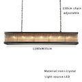 DecorBites™ Black Crystal Glass Rectangle Chandeliers for Dining Room - Luxury Retro Hanglamp