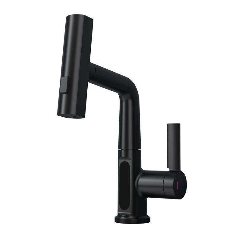 DecorBites™ Digital Display Brass Basin Faucet, Hot Cold Mixer, White Single Lever