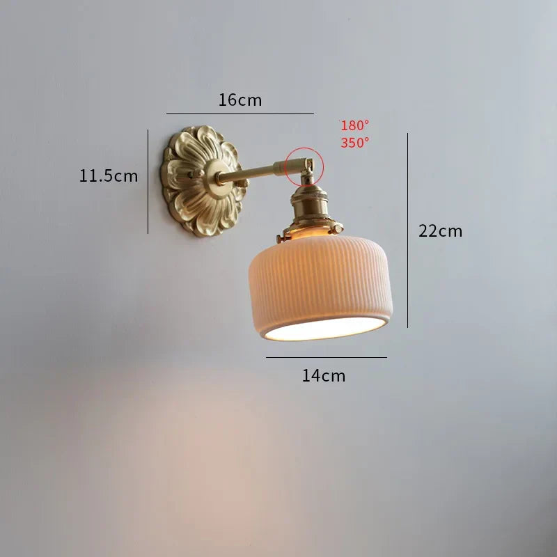 DecorBites™ Frosted Glass LED Wall Light Switch Socket Copper Lampara Pared