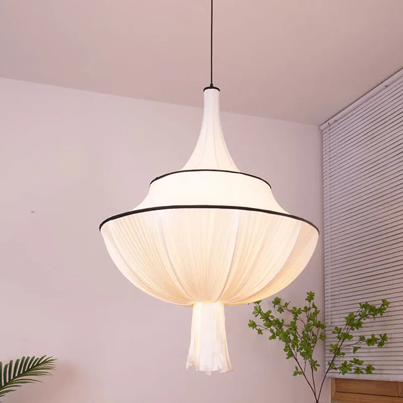 DecorBites™ French Minimalist Silk Pendant Lamp for Living Room Kitchen Farmhouse