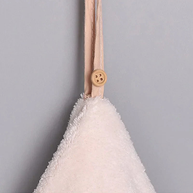 DecorBites™ Coral Velvet Hand Towel: Round Cute Style, Super Absorbent & Soft for Bath