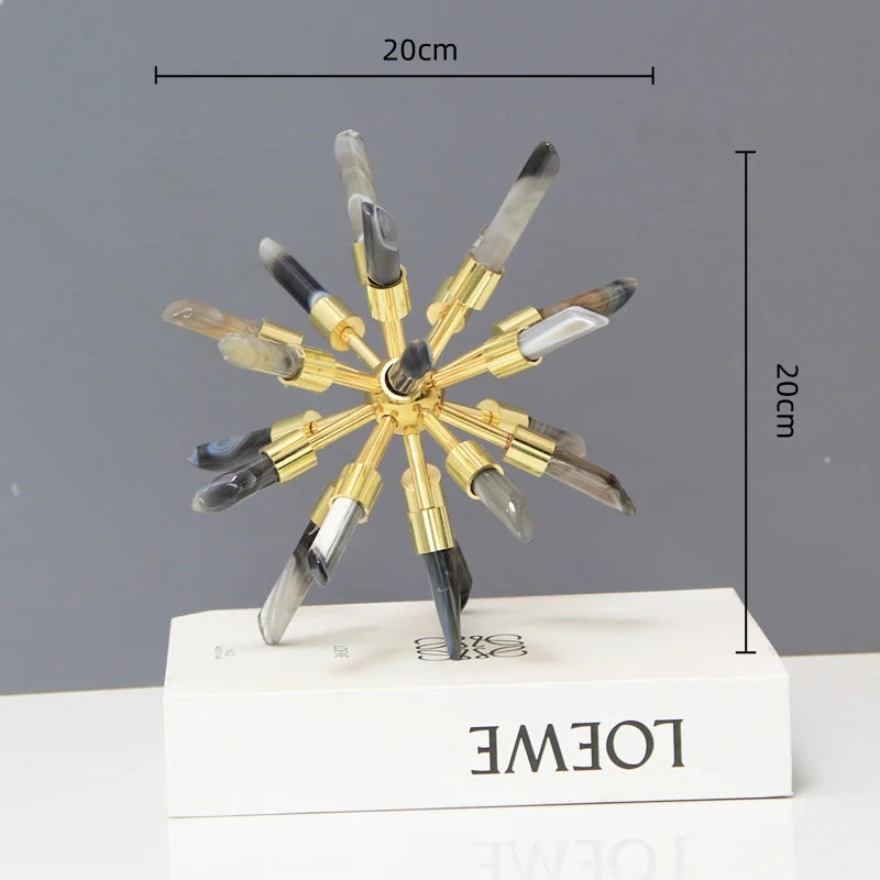 DecorBites™ Crystal Metal Sea Urchin Figurine Home Decor Ornament