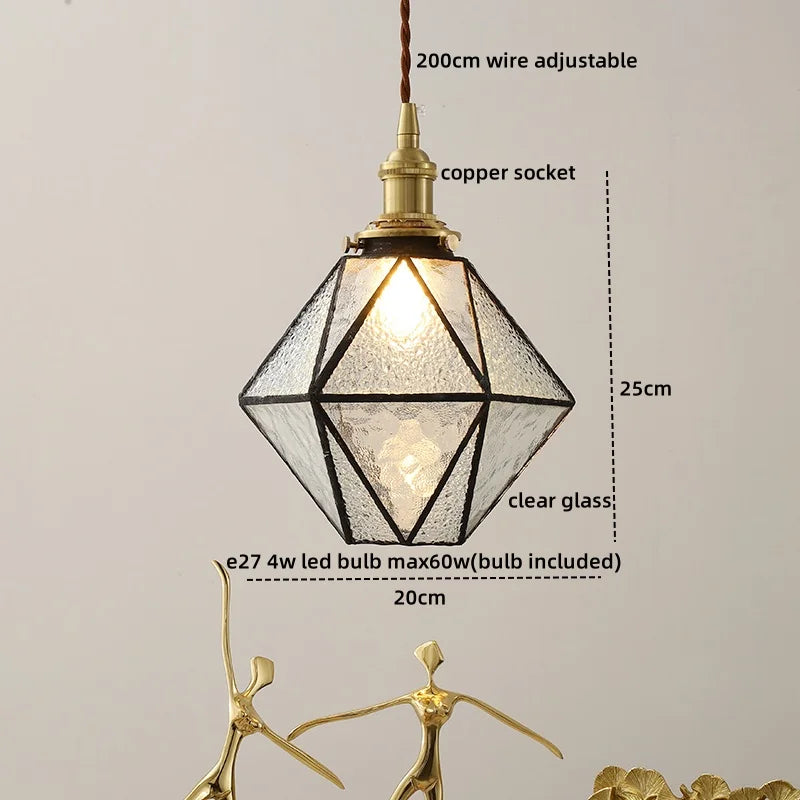 DecorBites™ Green Glass LED Pendant Lights Modern Hanging Lamp Home Decor