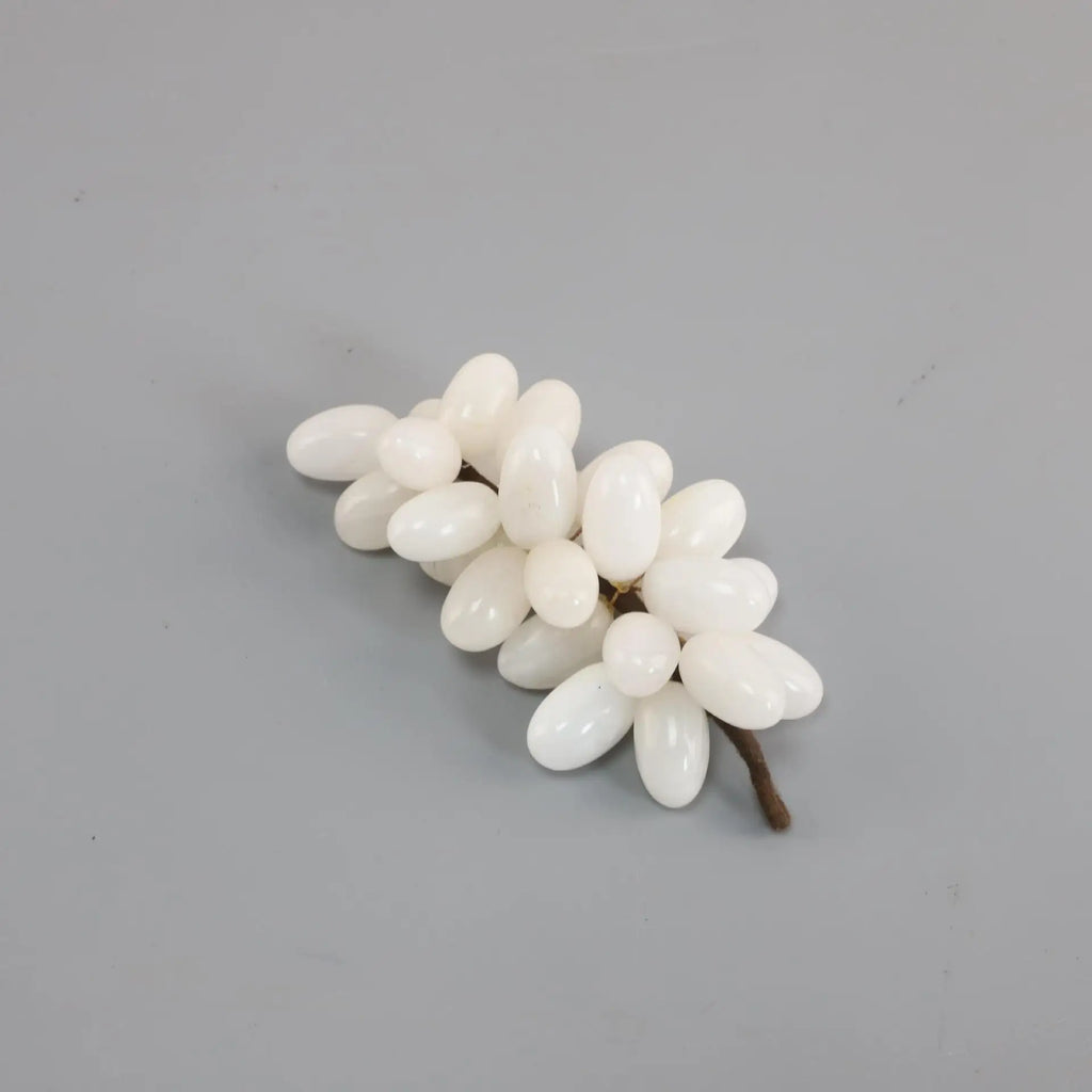 DecorBites™ Jade Grape Sculpture Handmade Desk Decor Fruit Figurine